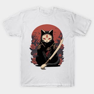 Japanese katana cat T-Shirt